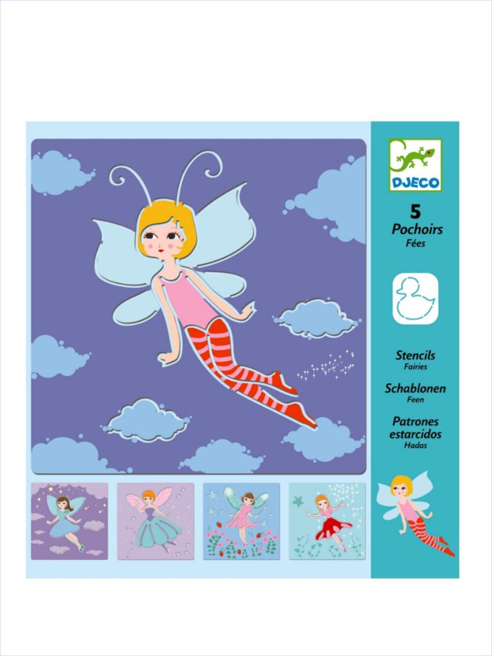 Djeco Fairies Stencils  (MULTILINGUAL)  for Age 5+ New Sealed Add-on Item